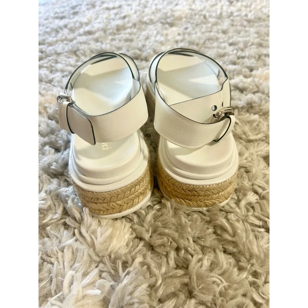 Prada Crisscross Platform Espadrille Sandals in White sz 38.5 (US 8)